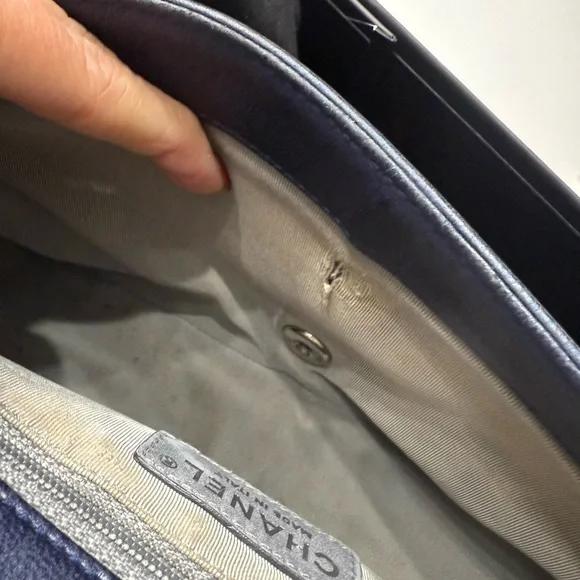 CHANEL Metallic Blue Mademoiselle Flap Bag - Picture 10 of 15